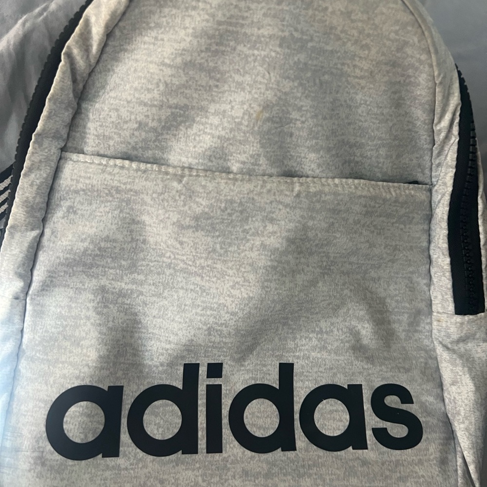 Adidas Light Gray Backpack with Black Logo